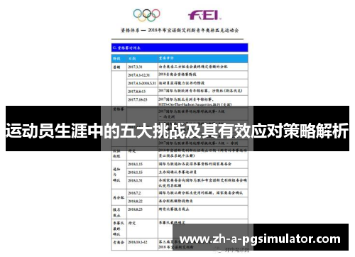 运动员生涯中的五大挑战及其有效应对策略解析 运动员生涯中的五大挑战及其有效应对策略解析