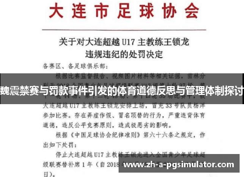 魏震禁赛与罚款事件引发的体育道德反思与管理体制探讨